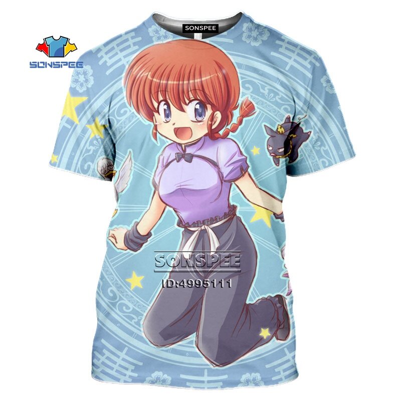 2022 Japan Anime Ranma T Shirts Ranma Tendou Akane 3d Print Men Women Tshirt Casual Summer Short Sleeve Oversized Tops