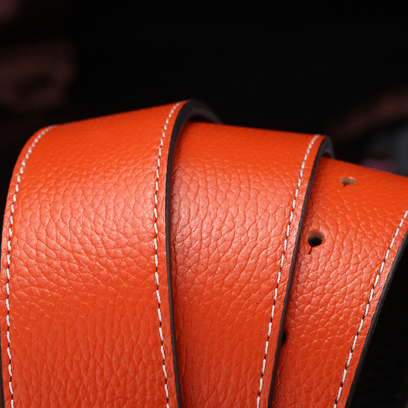 Cinturones de alta calidad para hombre, correa de cuero genuino, sin hebilla, 3,8 cm, 3cm de ancho, nueva marca de lujo