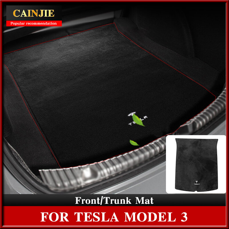 Cojín de franela para coche Tesla modelo 3 2022, alfombrillas delanteras para maletero, caja de almacenamiento, almohadilla de protección contra el polvo, Interior, 2021