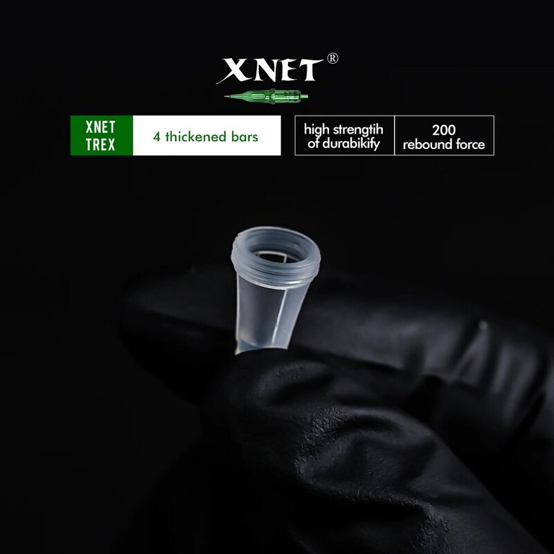 Xnet trexタトゥーカートリッジ針丸型拡大鏡20個使い捨て永久化粧カートリッジマシングリップ用