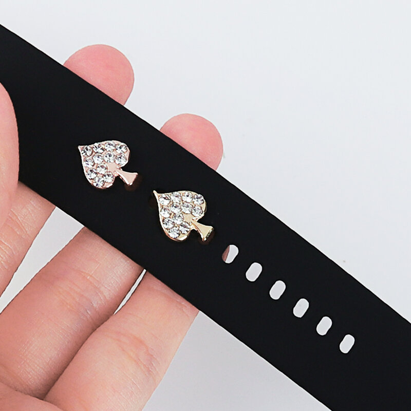 Novo coração de metal anel decorativo prego para apple pulseira de relógio charme decorativo silicone cinta acessórios para iwatch