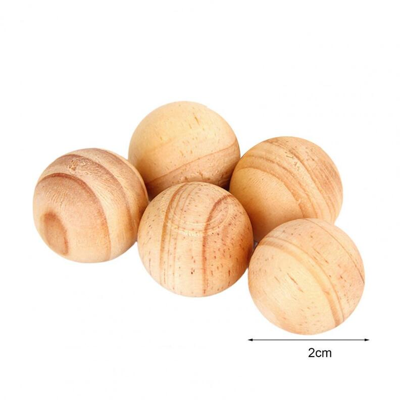 5Pcs Ball Moisture-proof Long Lasting Aroma Light Scented Round Shape Mustiness Compact Clothes Storage Wood Block