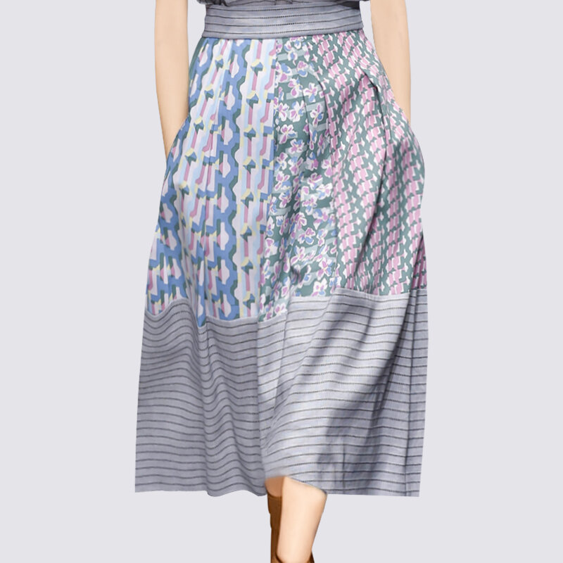 Conjunto de media falda con estampado a rayas, conjunto de dos piezas de verano, 2022