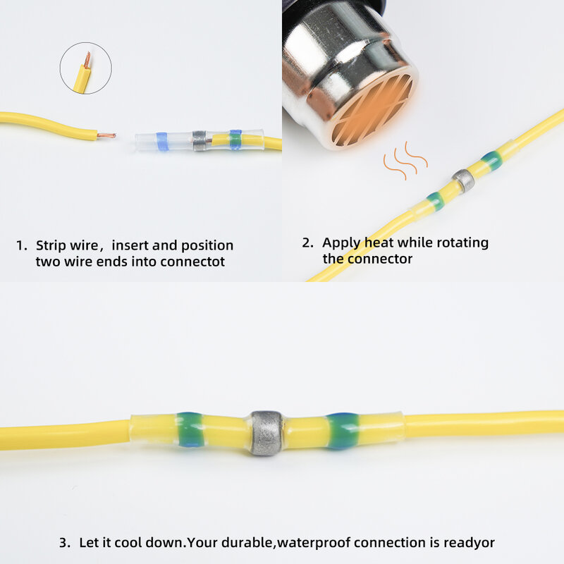 Connettori impermeabili Hot Melt isolamento tubi termorestringenti PE saldatura terminali elettrici per collegamento cavi