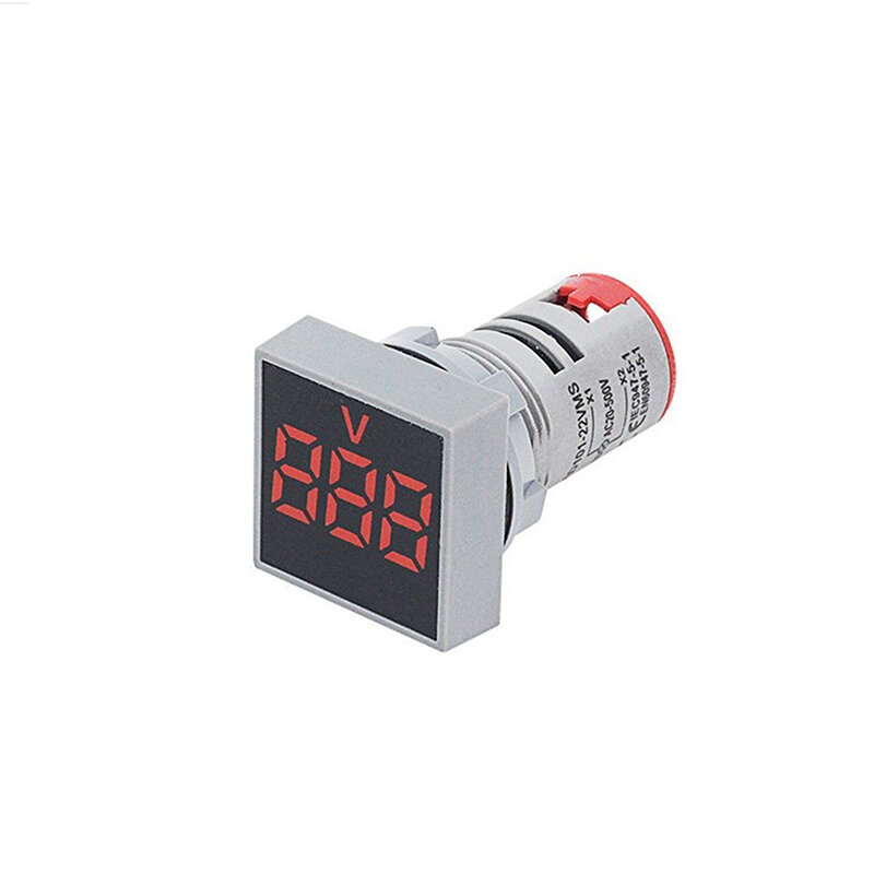 Mini voltmètre carré à affichage LED AC20-500V, indicateur de tension, testeur de lumière rouge, bleu, jaune, vert