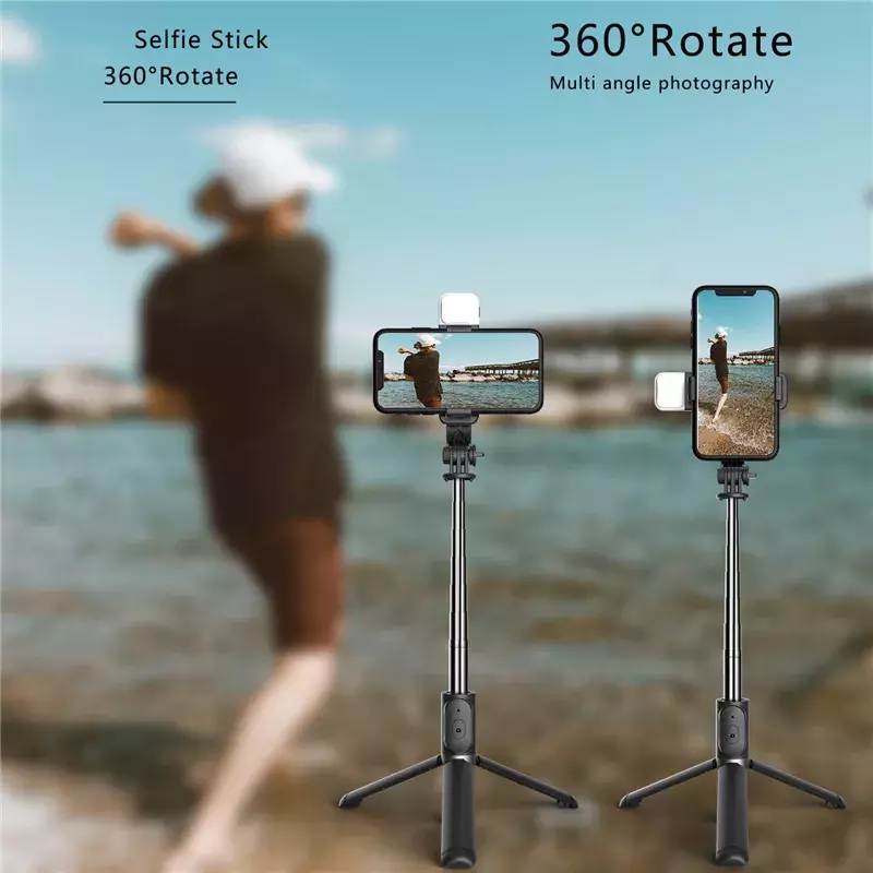 Roreta-trípode de Selfie inalámbrico con Bluetooth, soporte plegable, monopié de mano con palo de Selfie para IOS y Android