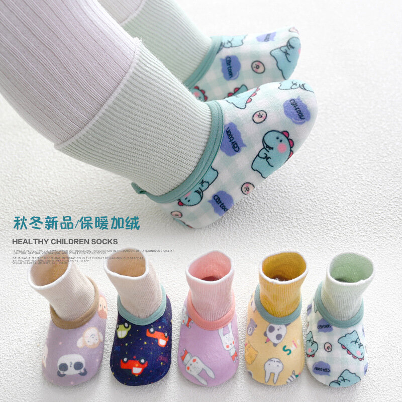 Add wool qiu dong baby baby socks socks floor indoor toddler socks children cartoon antiskid shoes socks leg warmers floor