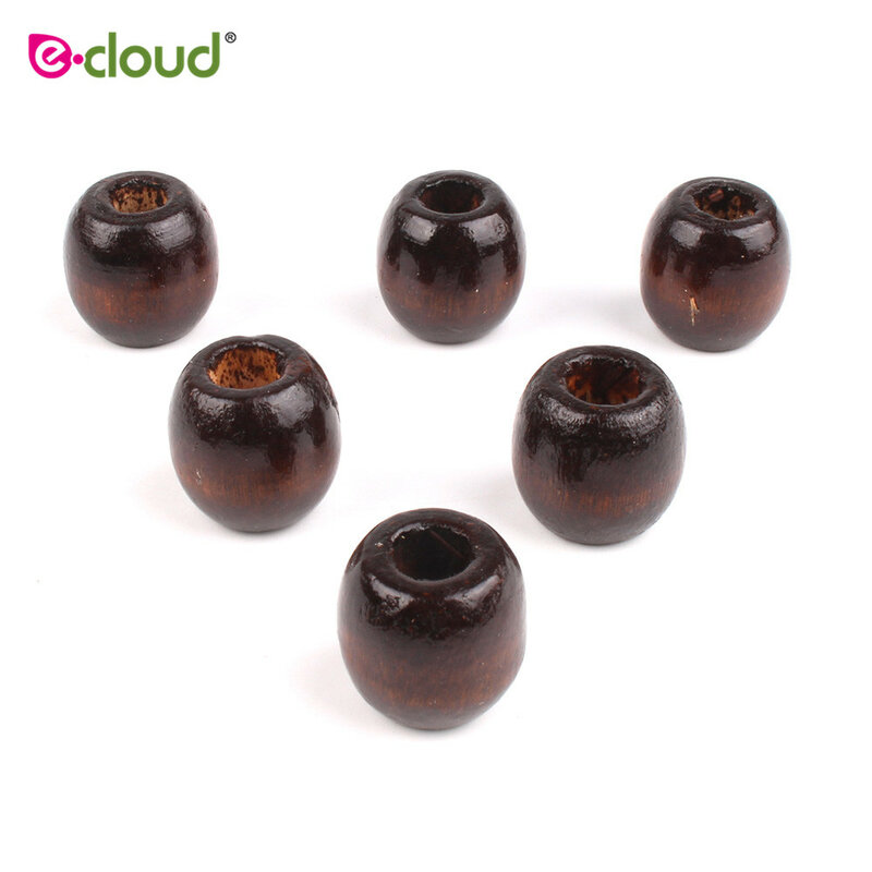 17mm 50pcs/bag Wood Dreadlock Beads hair beads for braids for Jewelry Decor Making Bracelet Necklace DIY Braid Hair Accessories