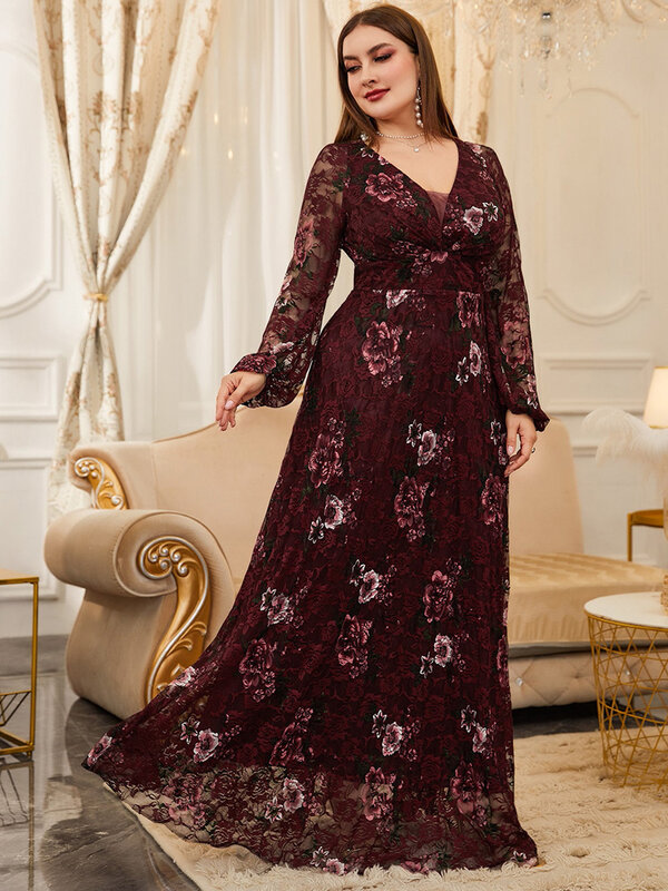 TOLEEN damska Plus rozmiar duże sukienki 2022 wiosna elegancki, szykowny z długim rękawem kwiatowy Boho imprezowe wieczór festiwal turecki odzież