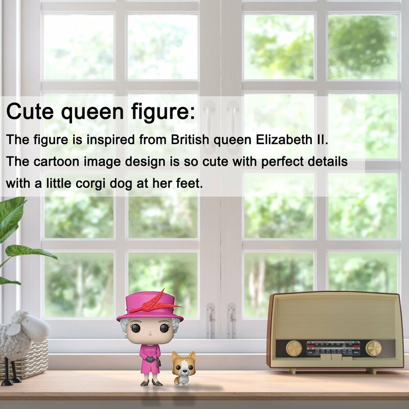 Rainha britânica figura boneca ornamento reino unido elizabeth ii e corgi boneca coleção decoração lembrança artesanato pvc estatueta modelo brinquedos