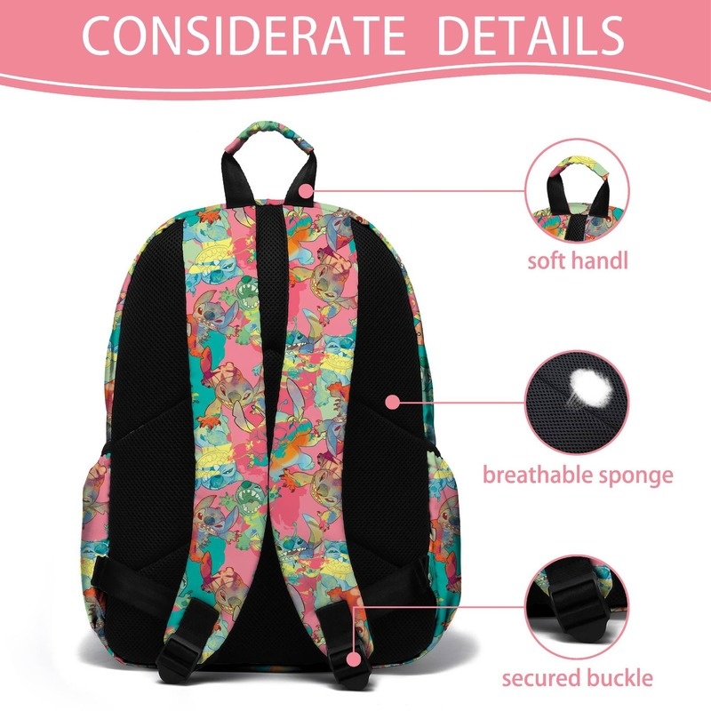 Disney's New Stitch Backpack Luxury Brand Student Schoolbag Cartoon Large Capacity Fashion Lightweight Waterproof Men's Backpack