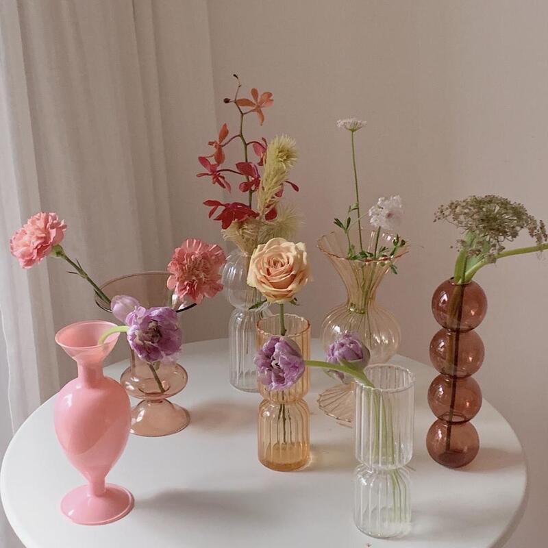 Стеклянная ваза, комнатное украшение, декоративная ваза в скандинавском стиле, контейнер для гидропонных террариумов, ваза для цветочного ...