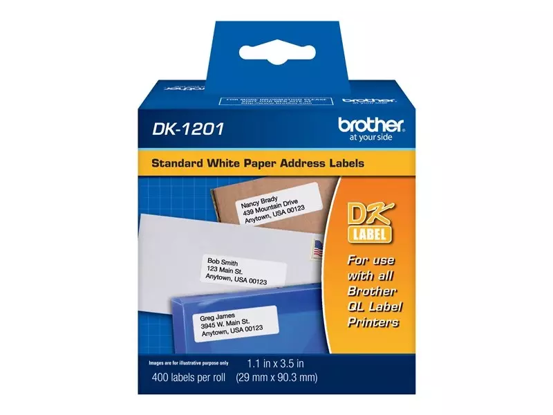 BROTHER DK1201 etiquetas papel y acceso. Rendimiento de 400 páginas