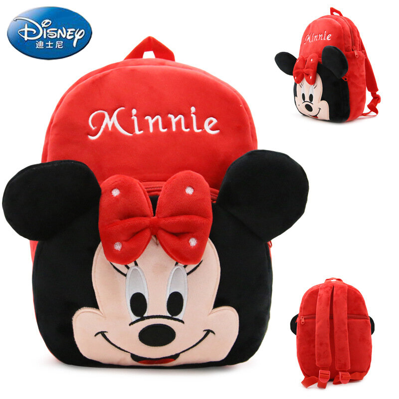 Disney Toys-Mochila De felpa para niños, bolsa de escuela para guardería, regalo de Navidad y Halloween, Stitch, Mickey Mouse, Minnie, Winnie, The Pooh