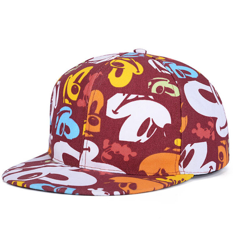 สี Graffiti Snapback หมวก Unisex Trucker หมวก Pint Hip Hop แบนบิลปรับทุกวันหมวก Visor เบสบอลหมวก