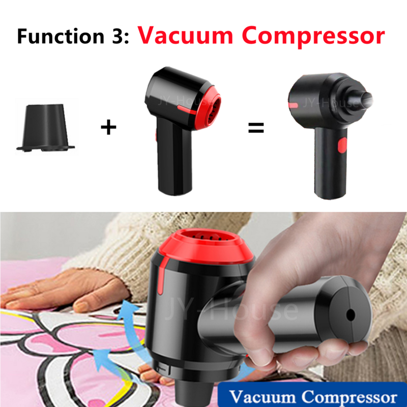 9000Pa Cordless Handheld Vacuum Cleaner 3-IN-1 Wireless Compressed Air Duster Dust Blower Car Home Computer Keyboard Cleaning