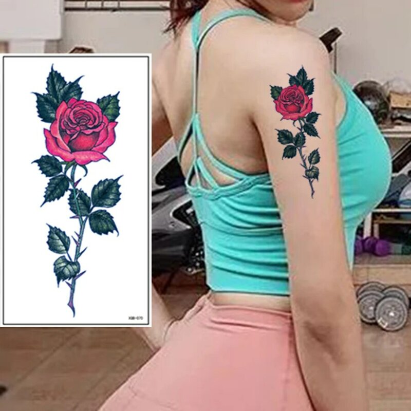Tatuagem temporária à prova dwaterproof água adesivo rosa unicórnio sonho flash tatuagens sereia cor pena corpo arte braço falso tatoo mulher xqb