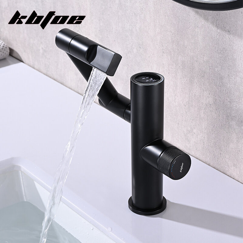 Digital Display LED Basin Faucet 360° Rotation Multifunction Bathroom Brass Wash Sink Tap Crane Hot and Cold Water Kitchen Mixer