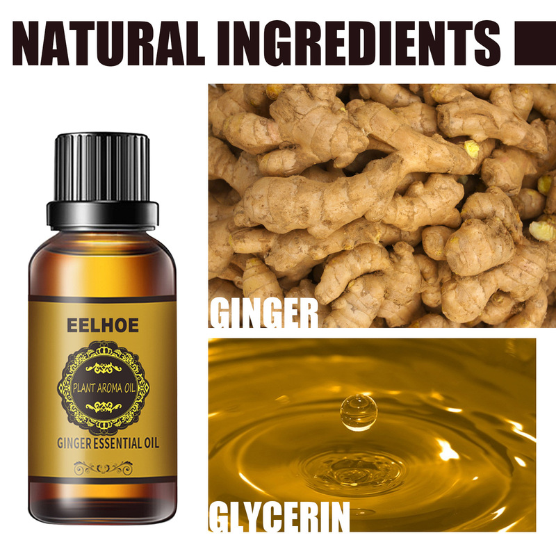 Natural Ginger Massage Essential Oil Lymphatic Drainage Therapy Anti-aging Abdominal Slim Sculpting Fat Burning Essential Oil