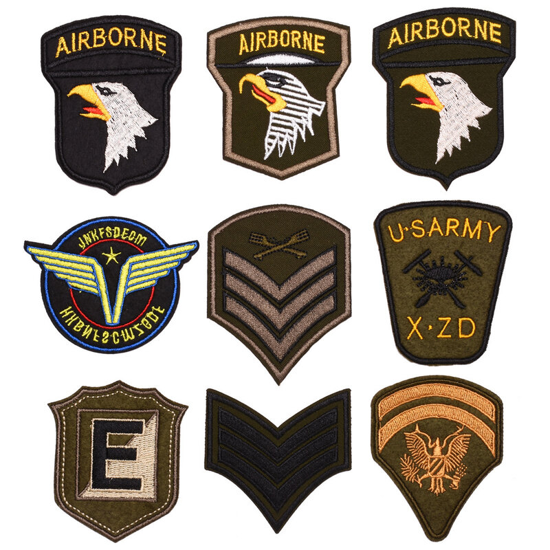 9Pcs Militaire Patch Borduren Ijzer Op Usa Eagle Voor Op Kleding Rugzak Tactische Leger Diy Badges Kleding Decor strepen