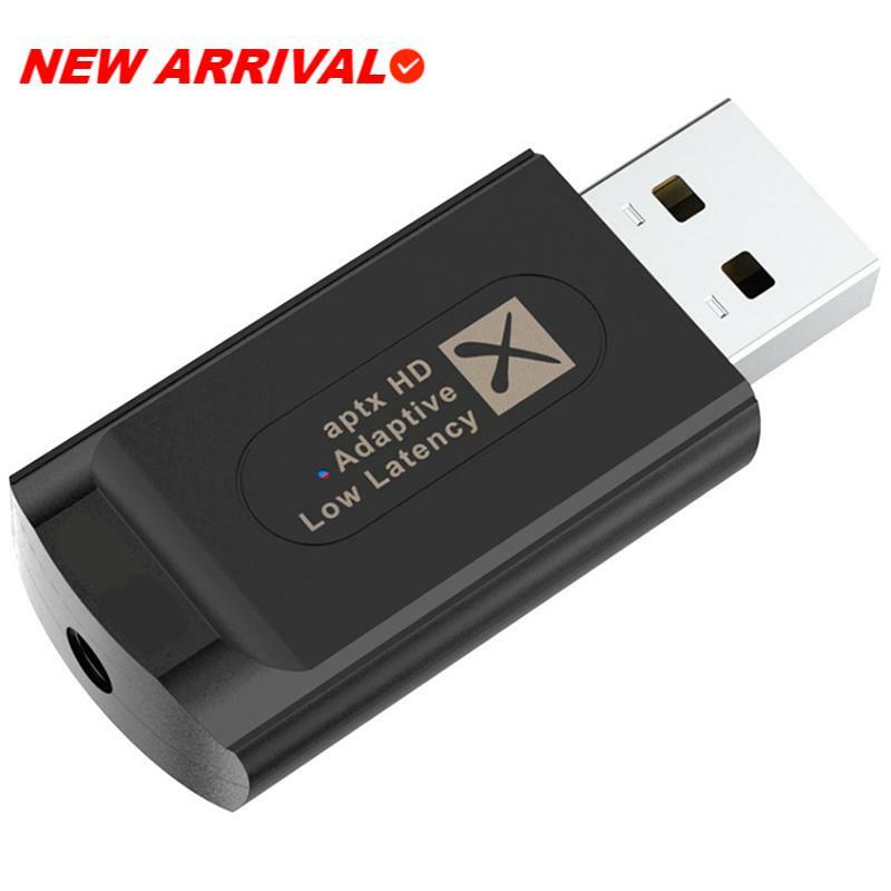 USB 블루투스 5.2 오디오 송신기, 전환 가능한 APTX 적응형, 1 대 2 지원, 드라이버 프리, 3.5mm AUX 포트, PS4, PS5 용