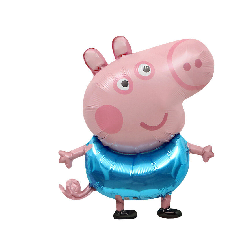 Peppas Pig ตัวการ์ตูนของเล่นบอลลูนสัตว์รูปการ์ตูนฟิล์มอะลูมิเนียมบอลลูน Space Pig George ปาร์ตี้บอลลูนของ...