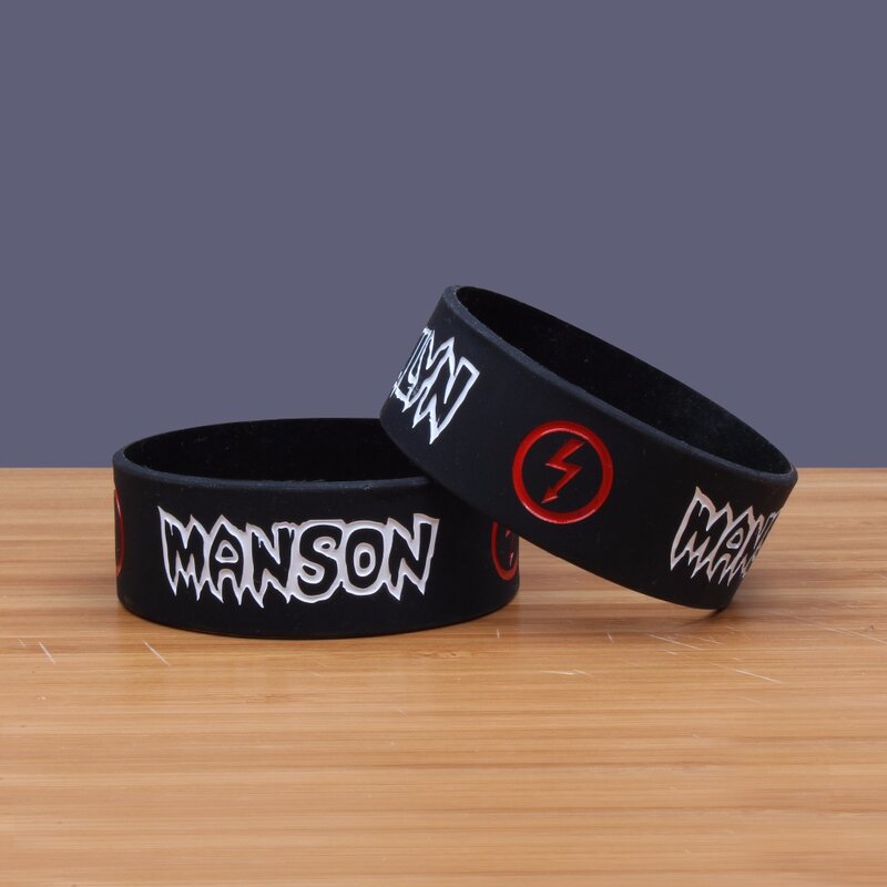 1PC Marilyn Manson bransoletki silikonowe i bransolety szeroki wersja zespół Heavy Metal zespół muzyczny Prog/Art Rock silikonowa opaska na rękę SH281