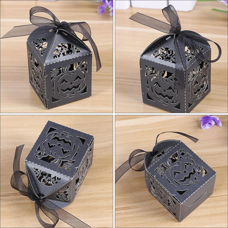 Candy Boxesboxparty Storage Gift Favor Treat Case Ornaments Wrapping Pouches Children Black Paper Container Packing Treats