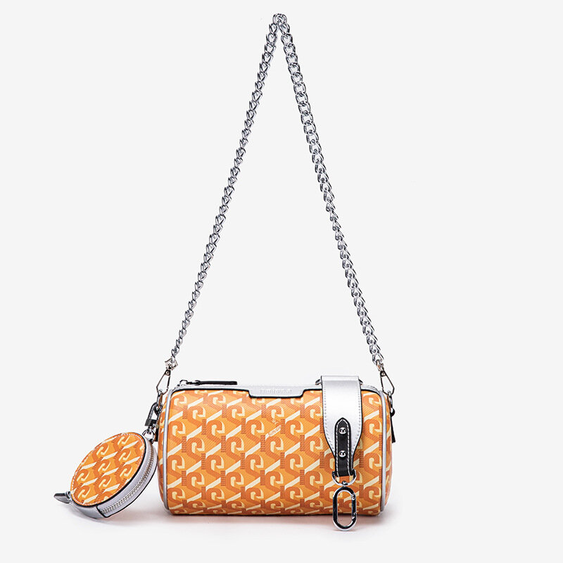 Новинка 2022, дизайнерская сумка-подушка для подмышек, сумка-цилиндр с принтом букв, сумка на плечо с диагональной цепочкой, мини-сумка, сумки