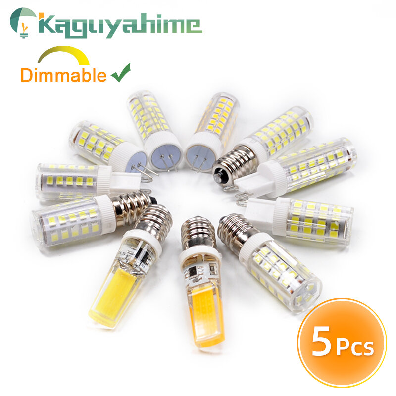 Kaguyahime 5 PCS/LOT led E14 G9 G4 Lampe ampoule ampoule avec variateur d'intensité 3w 5w 9w AC 220V DC 12V SMD2835 COB G4 led G9 Remplacement de la Lampe Halogène
