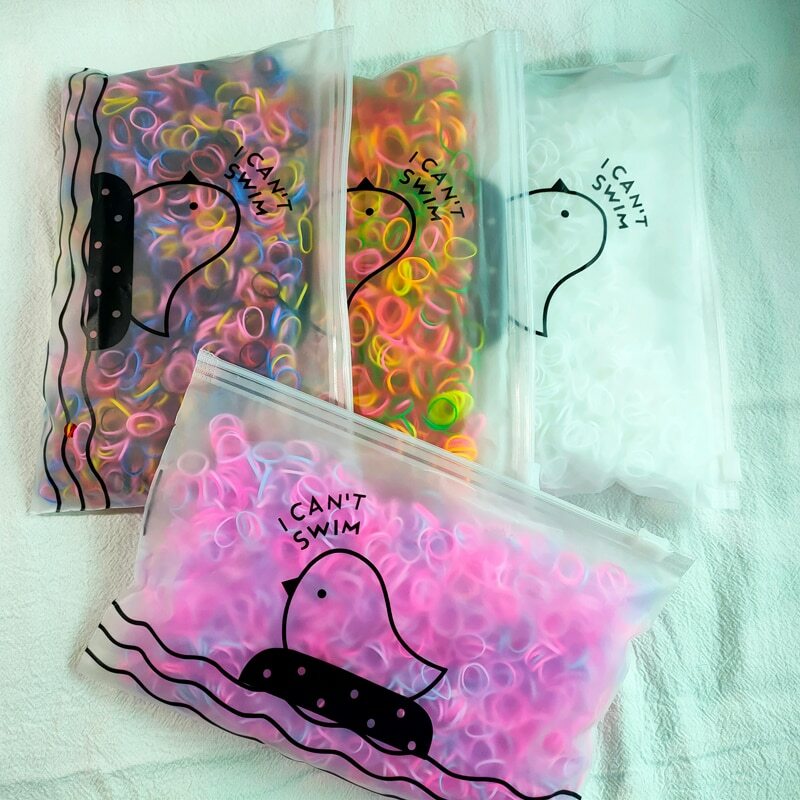 Bandas de goma desechables de colores para niña, cintas elásticas para el pelo, diadema para Coleta, accesorios para el cabello, 500 Uds.