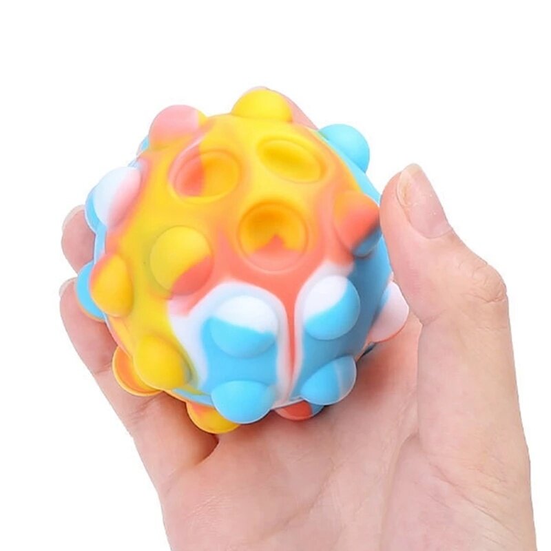3d silicone pop fidget sensorial bola empurrá-lo bolhas de alívio do estresse brinquedos de brinquedo de descompressão bola de aperto redondo