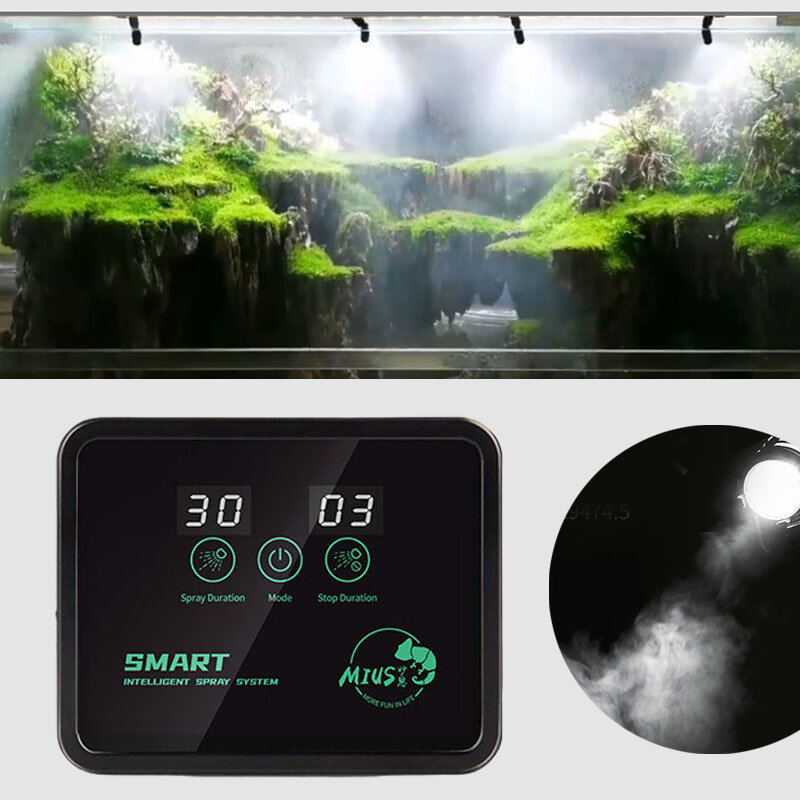 Set Sistem Semprotan Waktu Hutan Hujan Humidifier Fogger Reptil Cerdas Kontrol Penyiram Dalam Ruangan Penyiraman Kabut Otomatis