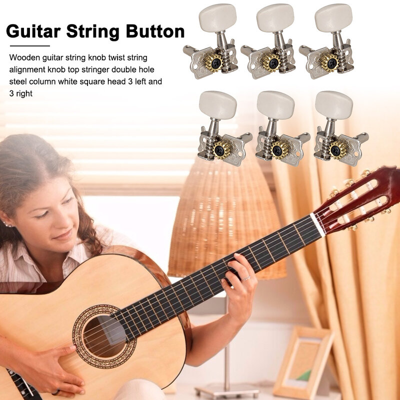 6pcs/set Acoustic Guitar Tuner Pegs Knobs Parts Tuning Pegs Tuners Acoustic Guitar Replacement Parts Accessories