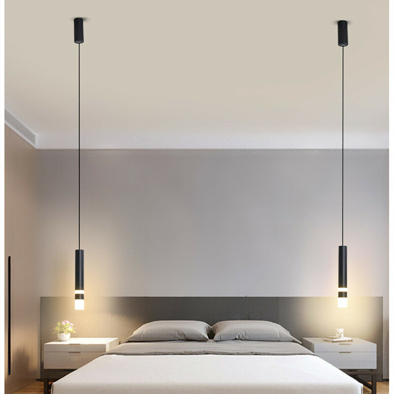 Потолочный светодиодный подвесной светильник с регулируемой яркостью, длинная трубчатая лампа 5-12 Вт, для кухни, спальни, столовой, светильн...