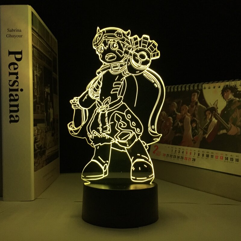 Luz LED 3D de Anime hecha en Abyss para decoración de dormitorio, luz nocturna para niños, regalo de cumpleaños, Manga hecha en Abyss, lámpara de mesa remota para habitación