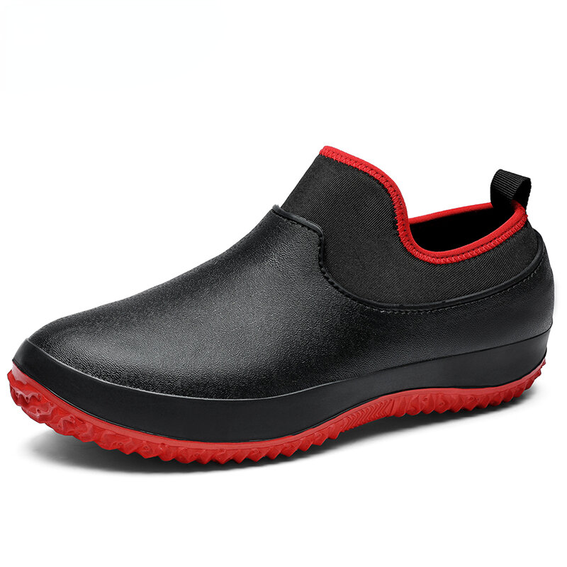 Non-slip Waterproof Men's Rain Shoes Slip On Elasticity Ankle Boots Car Wash Safety Shoes Rain Boots For Men Big Plus Size 36-49