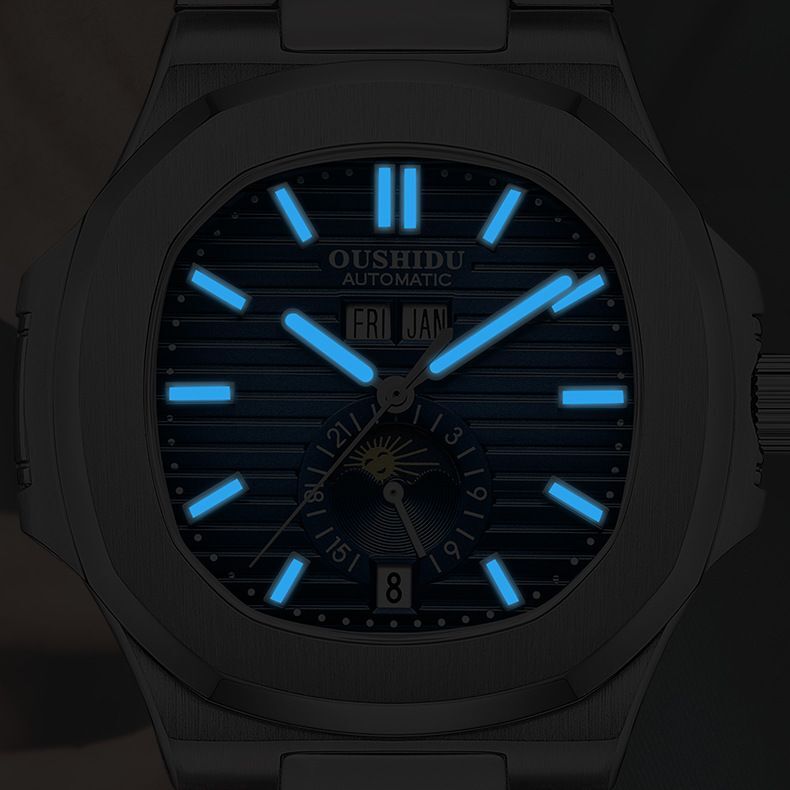 Gentleman Design Top marka luksusowe męskie zegarki automatyczne mechaniczne moda mężczyzna pełna stal Luminous 100M zegarek wodoodporny