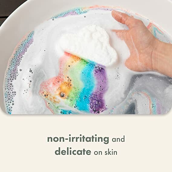 Felinwel-arco-íris banho bombas para mulher conjunto de presente, shea & coco manteiga seca hidratar a pele