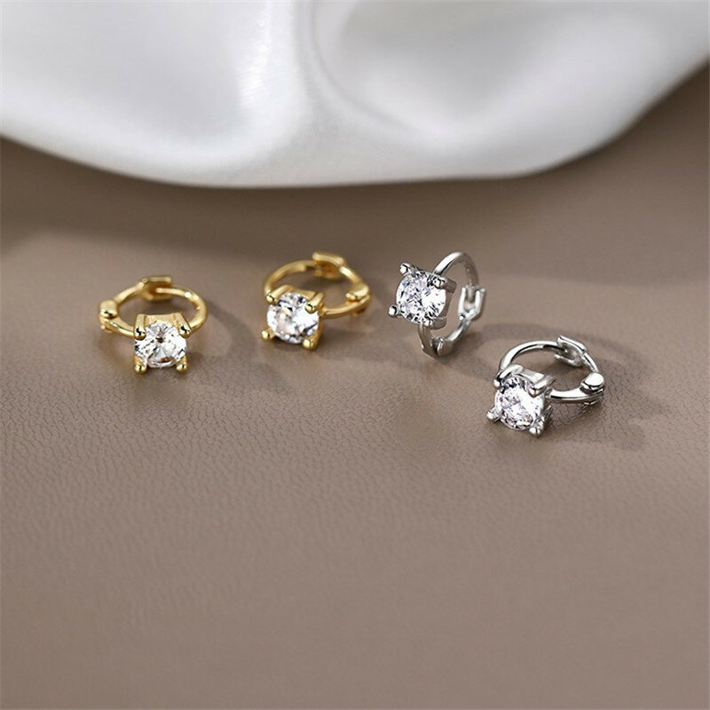 Heißer Verkauf Trend Klar Zirkon Hoop Ohrring Für Frauen Mädchen Party Hochzeit Koreanische Stil Design Schmuck eh395