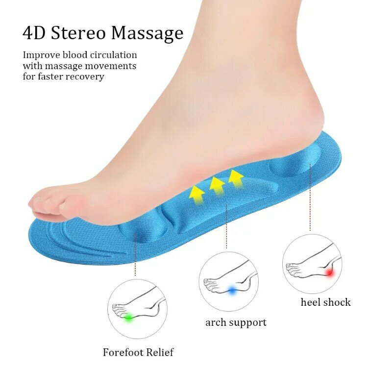 Women Pad For Shoes Memory Men Insoles 1pair Orthopedic Support Flat Feet Arch Sports Plantar Foam Fasciitis Massage Massage