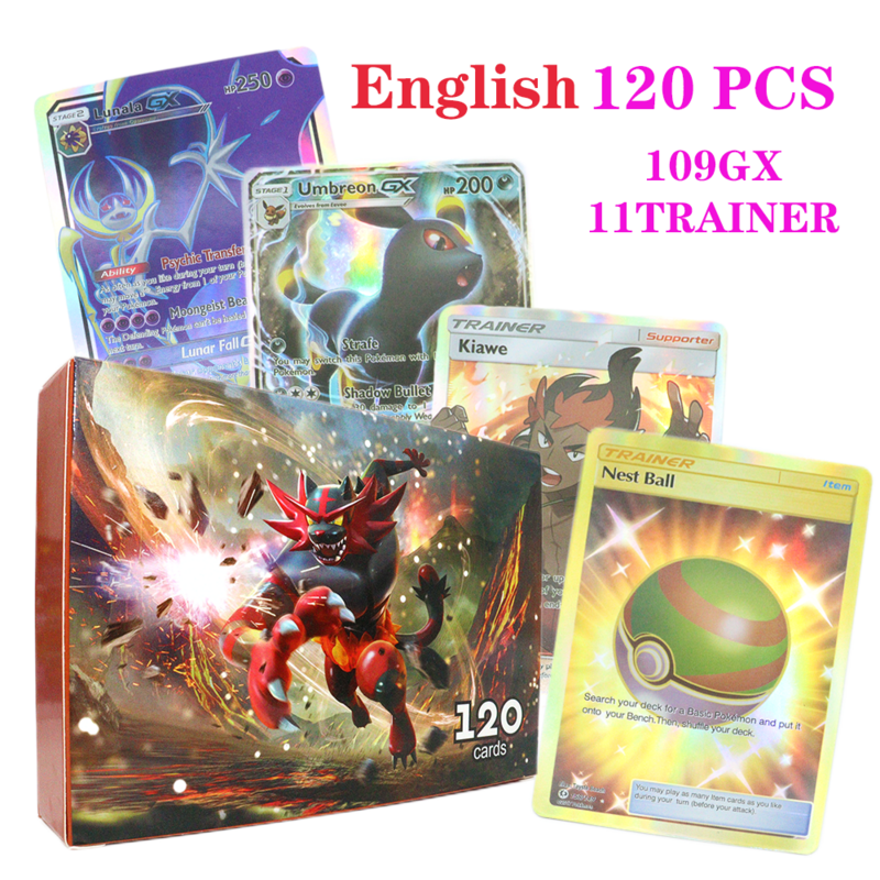New Pokemon 20-300pcs Paper English Cards Pikachu Charizard Mewtwo MEGA Vmax Tag Team Limited Anime Game Hobbies Collection Toys