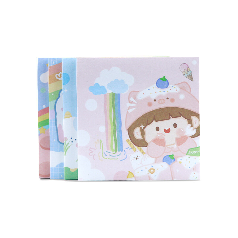 80Page Korean Creative Cartoon Astronaut Strawberry Memo Pad Cute Girl Sticky Notes Notebook School Office Supplies Kawaii Decor