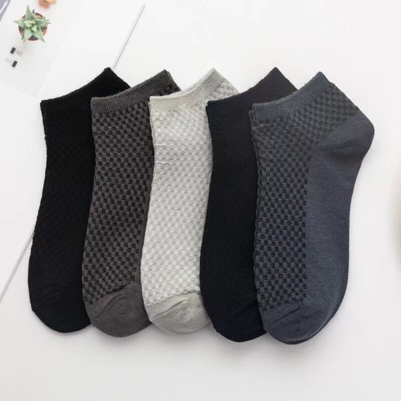 5pairs/Lot Men's Socks Bamboo Fiber Socks Business Short Ankle Socks Breathable Comfortable Soft Men's Socks High Quality Bamboo
