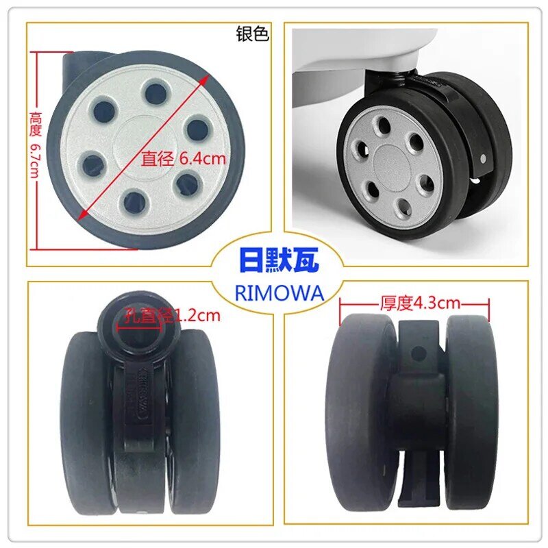 Trolley wheel luggage wheel repair suitcase original universal wheel accessorie replacement part maintain round hole gold
