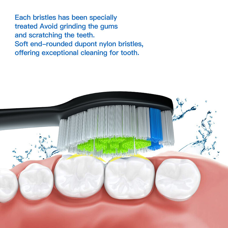 Cabezales de repuesto para cepillo de dientes eléctrico, 10 piezas, para Philips HX6064 HX6930 HX6730, boquillas de cerdas DuPont suaves al vacío