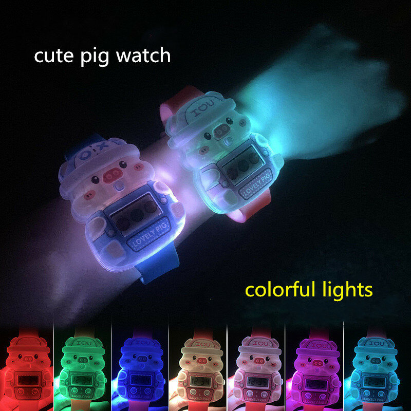 Children's Music Watch 3-8 Years Old Colorful Luminous Cute Cartoon Electronic Watch Toy Primary School Kindergarten Gift