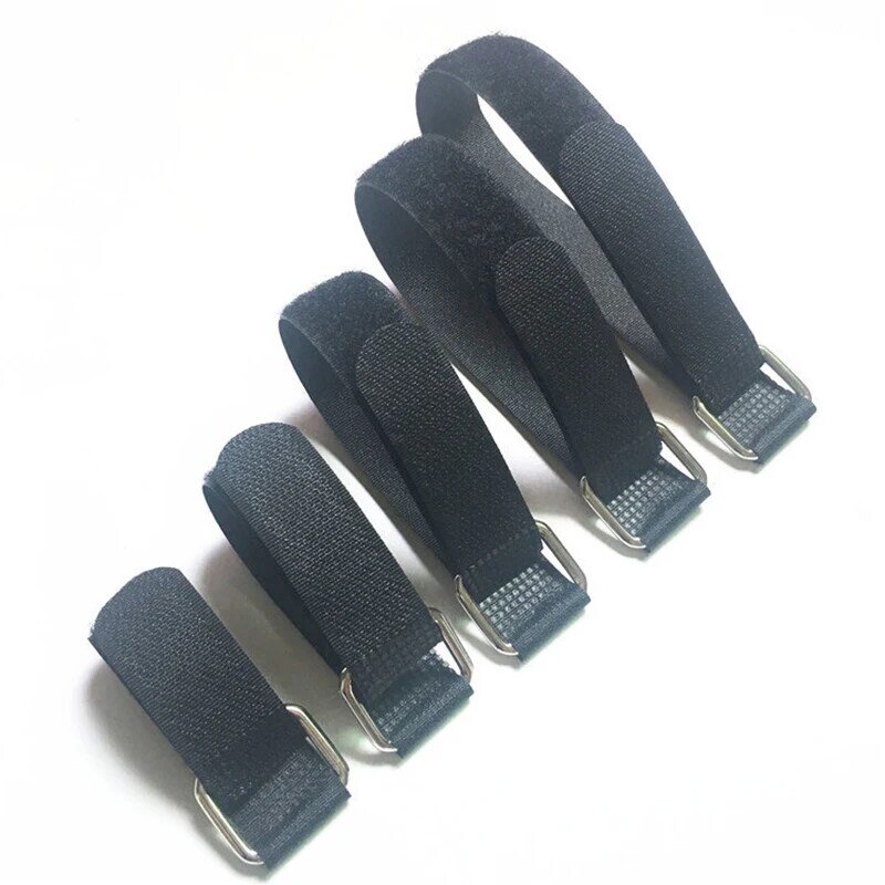 5ชิ้น/ล็อต Reusable โลหะหัวเข็มขัด Velcros สายผูกชุดสายรัดลวด Stick เข็มขัด Bundle Tie Hook Loop Fastener เทป