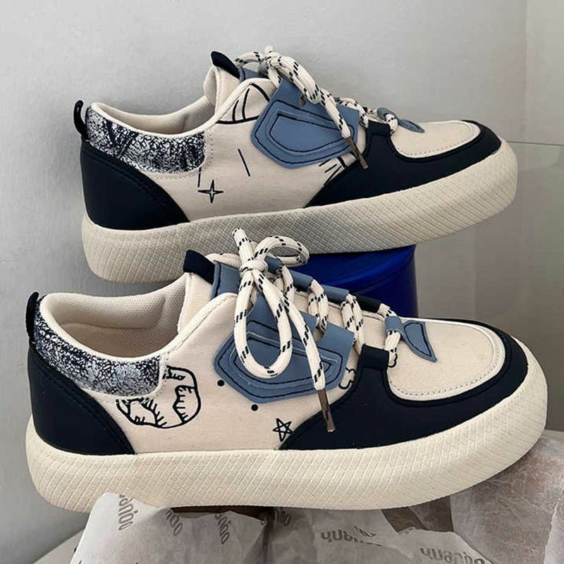 Y2K Korean Women Fashion Kawaii Canvas Breathable Sports Pumps Tennis Shoe Ladies Sneakers Loafers Students Sneaker Casual Shoes