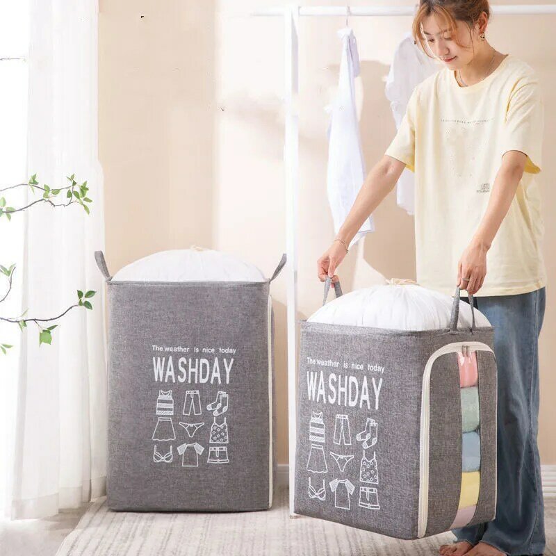 Japonês-estilo casa roupas colcha saco de armazenamento grande capacidade guarda-roupa à prova de umidade saco de armazenamento multifuncional